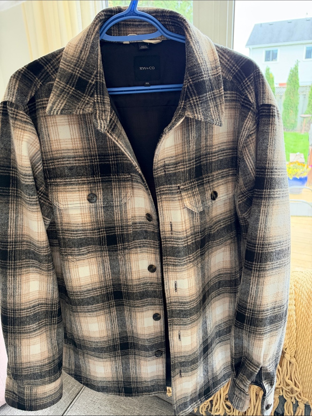 RW&CO. Black and Cream Plaid Utility Jacket